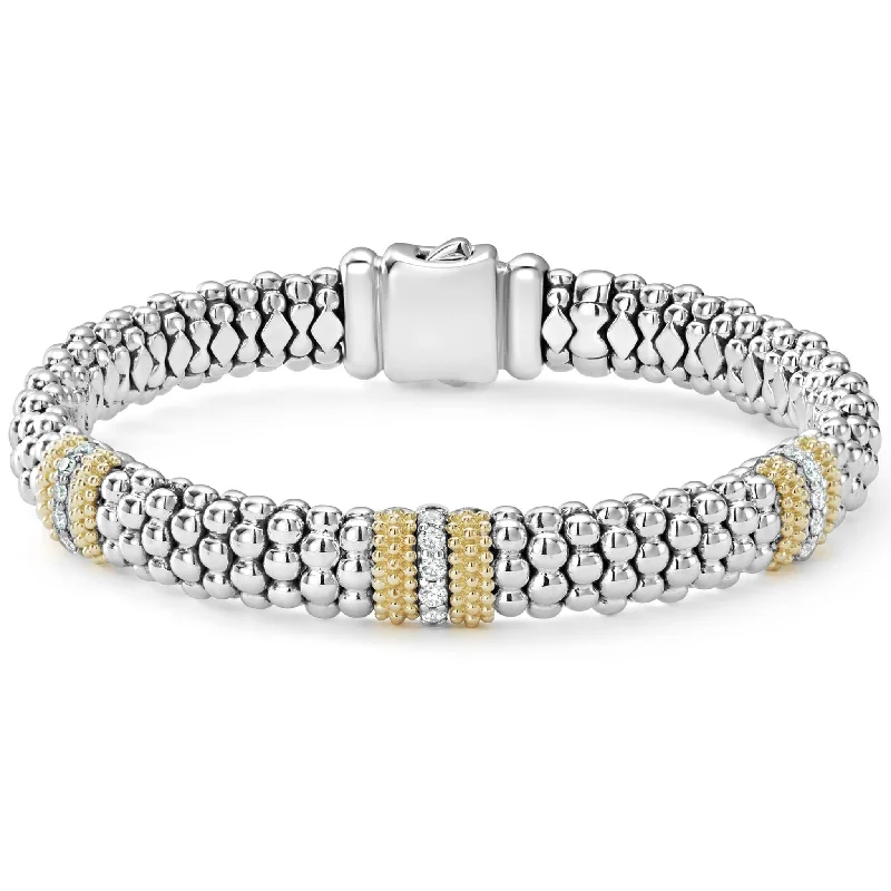 Trending Jewelry Styles Now At Limited-Time Discounts Three Station Diamond Caviar Bracelet | 9mm (Size M) Trending Jewelry Styles Now At Limited-Time Discounts Three Station Diamond Caviar Bracelet | 9mm (Size M)