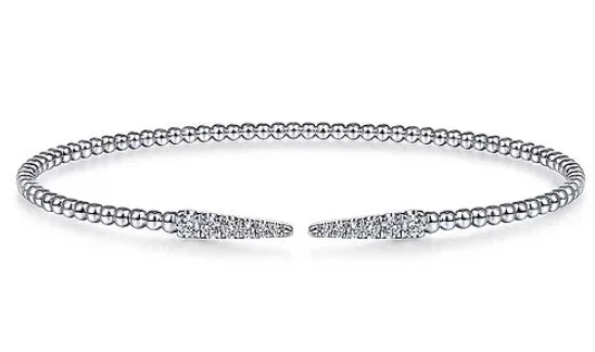Waterproof Stainless Steel Jewelry For Lasting Beauty 14K White Gold Bujukan Diamond Spikes Split Bangle Waterproof Stainless Steel Jewelry For Lasting Beauty 14K White Gold Bujukan Diamond Spikes Split Bangle