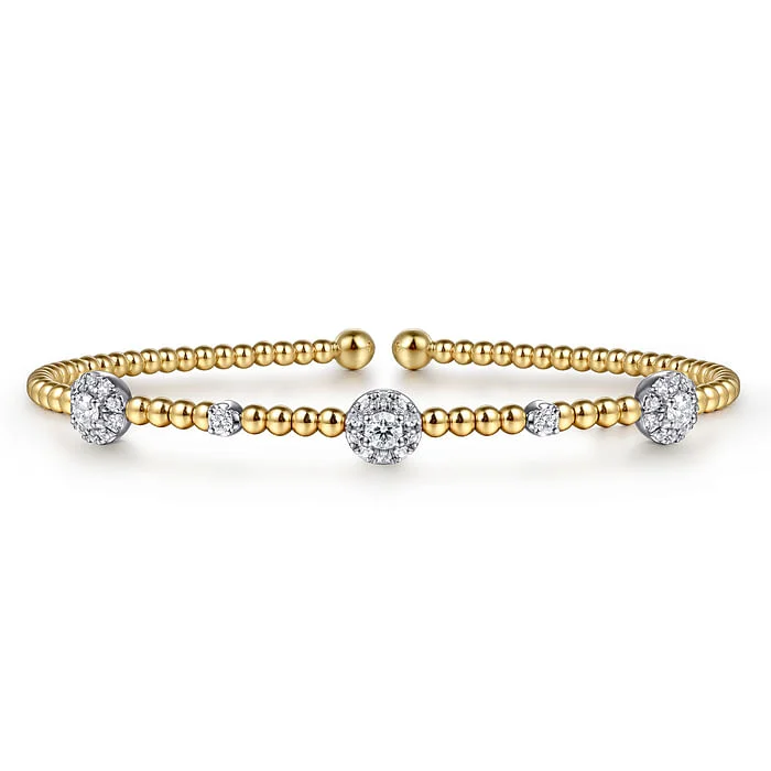 Elevate Your Jewelry Collection With Limited-Time Savings 14K White-Yellow Gold Bujukan Diamond Cluster Stations Bangle Elevate Your Jewelry Collection With Limited-Time Savings 14K White-Yellow Gold Bujukan Diamond Cluster Stations Bangle