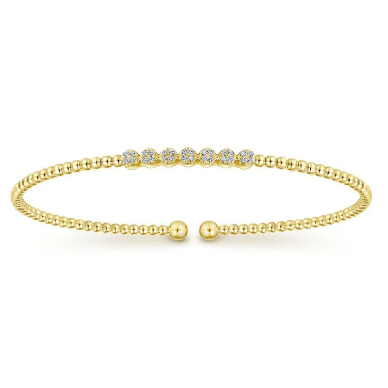 Exclusive Jewelry Bundles At Discounted Prices 14K Yellow Gold Bujukan Bead and 0.13cttw Cluster Diamond Bangle Exclusive Jewelry Bundles At Discounted Prices 14K Yellow Gold Bujukan Bead and 0.13cttw Cluster Diamond Bangle