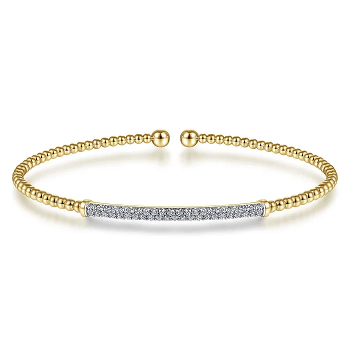 Clearance Sale On High-End Jewelry Collections 14K Yellow Gold Bujukan Diamond Bar Split Bangle Clearance Sale On High-End Jewelry Collections 14K Yellow Gold Bujukan Diamond Bar Split Bangle