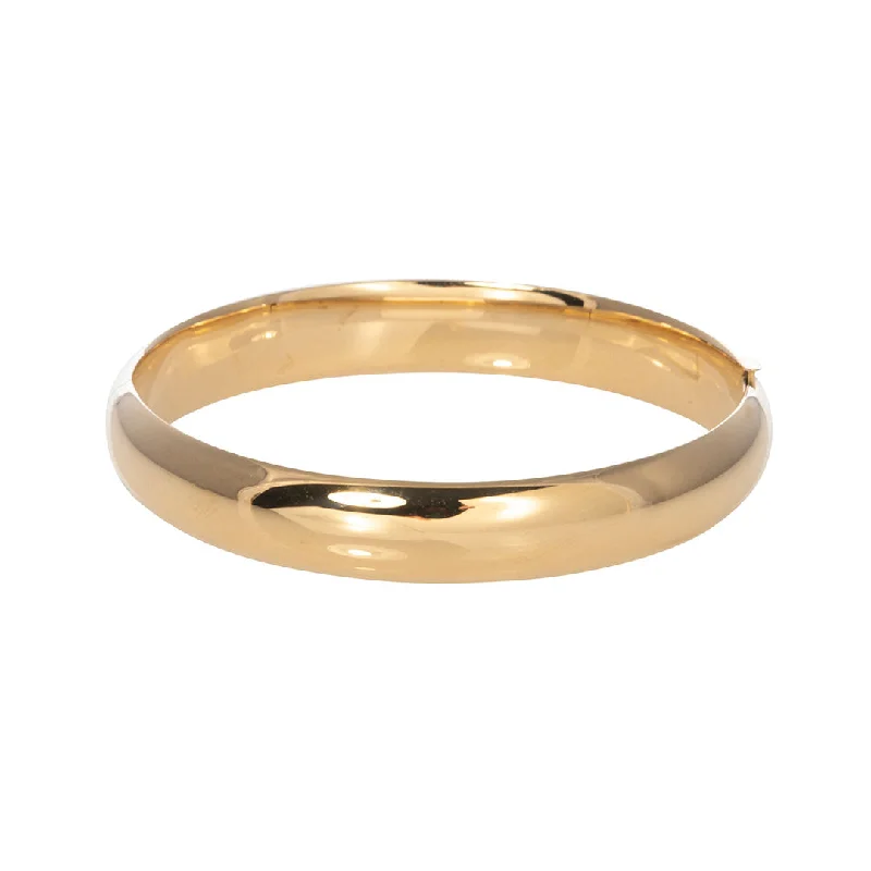 Dainty Floral Jewelry For Feminine Elegance 14K Yellow Gold Polished 10mm Bangle