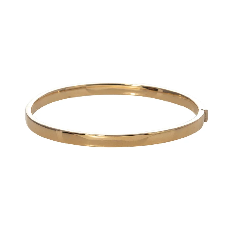 Delicate Crystal Jewelry For Sophisticated Charm 14K Yellow Gold Polished Flat 5mm Bangle Delicate Crystal Jewelry For Sophisticated Charm 14K Yellow Gold Polished Flat 5mm Bangle