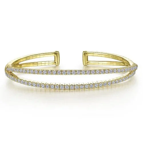 Buy More, Save More On Stunning Jewelry Pieces 14K Yellow Gold Split Diamond Cuff