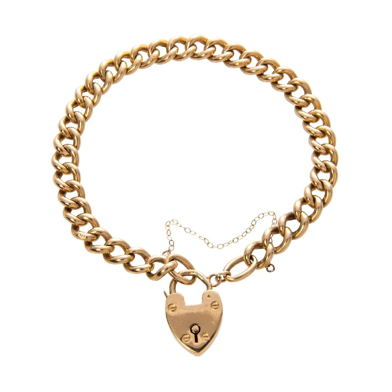 Premium Jewelry, Premium Discounts – Act Fast 18K Gold Heart Padlock Curb Link Bracelet Premium Jewelry, Premium Discounts – Act Fast 18K Gold Heart Padlock Curb Link Bracelet