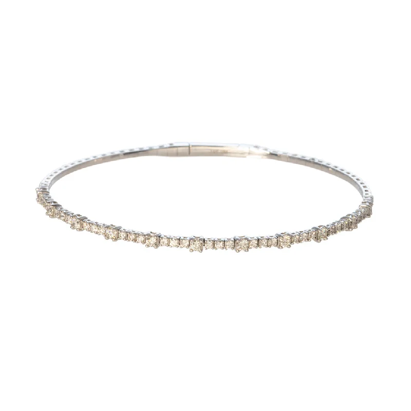 Affordable Luxury Jewelry For Every Occasion 1ct Diamond 14K White Gold Flexible Bangle Affordable Luxury Jewelry For Every Occasion 1ct Diamond 14K White Gold Flexible Bangle