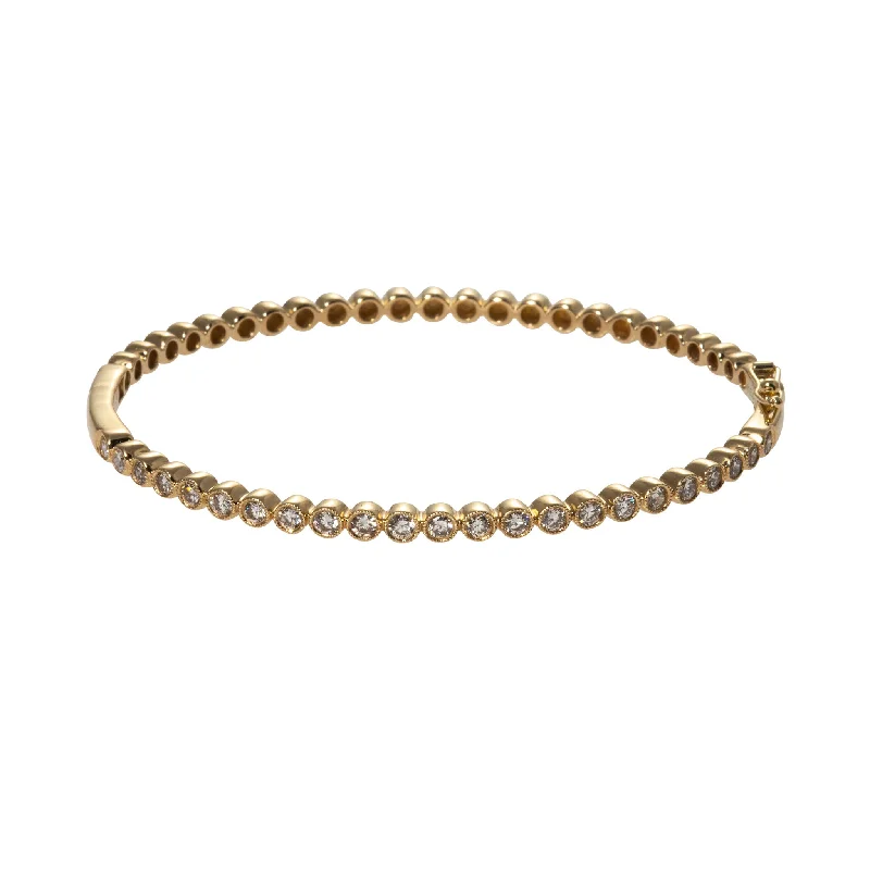 Special Offers On Handcrafted And Designer Jewelry 1ctw Diamond 14K Yellow Gold Bezel Milgrain Bangle Special Offers On Handcrafted And Designer Jewelry 1ctw Diamond 14K Yellow Gold Bezel Milgrain Bangle