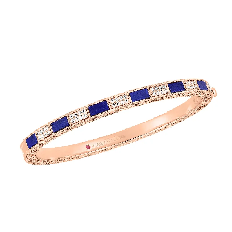 Fashion-Forward Jewelry At Exclusive Discounts Art Deco Bangle in Lapis & Diamond