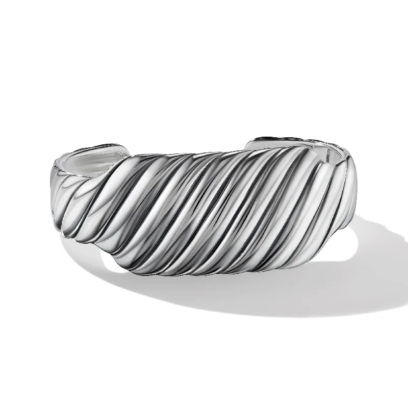 Special Deals On Handcrafted And Designer Jewelry Sculpted Cable Contour Cuff Bracelet in Sterling Silver Special Deals On Handcrafted And Designer Jewelry Sculpted Cable Contour Cuff Bracelet in Sterling Silver