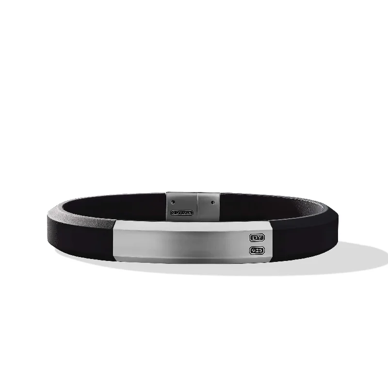 Versatile Layering Jewelry For Effortless Chic Streamline ID Black Rubber Bracelet