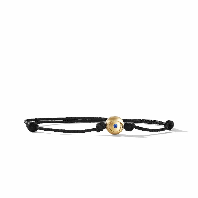 Elegant Rose Gold Jewelry For A Stylish Touch Evil Eye Black Cord Bracelet with 18K Yellow Gold and Sapphire Elegant Rose Gold Jewelry For A Stylish Touch Evil Eye Black Cord Bracelet with 18K Yellow Gold and Sapphire