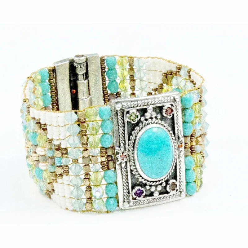 Premium Diamond Jewelry At Once-In-A-Lifetime Discounts Chili Rose Diana Hand Beaded Turquoise & Gemstone Bracelet - WInter Frost Premium Diamond Jewelry At Once-In-A-Lifetime Discounts Chili Rose Diana Hand Beaded Turquoise & Gemstone Bracelet - WInter Frost