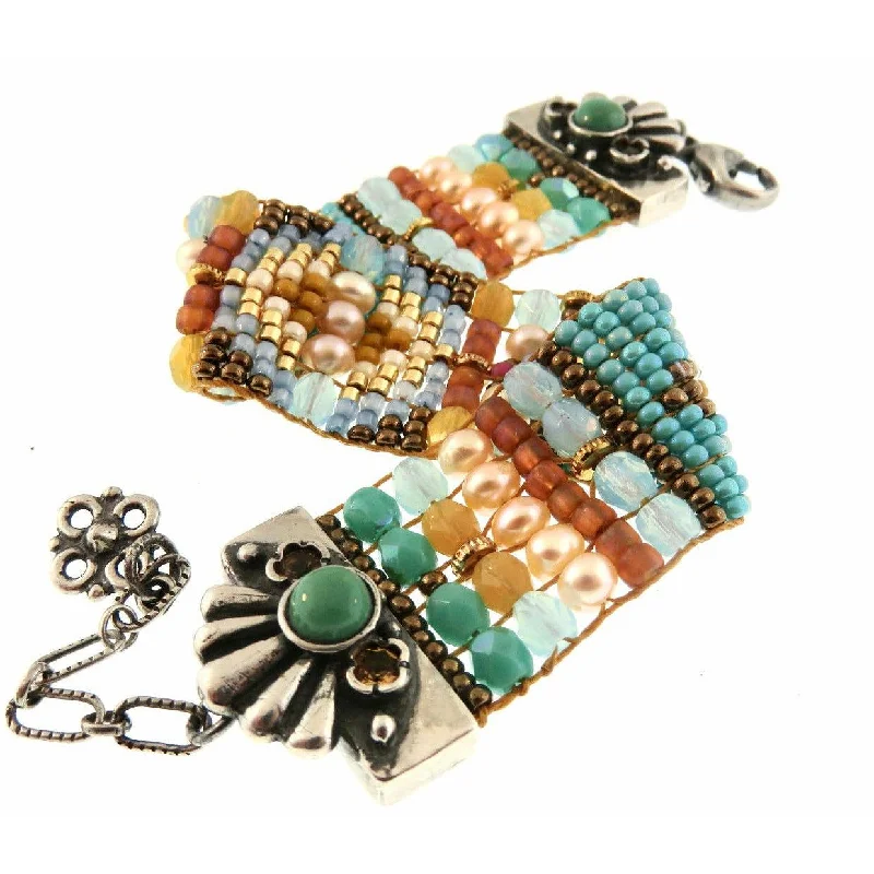 Seasonal Jewelry Deals – Elevate Your Style Chili Rose "Blue Love with Turquoise Flower Tip Bracelet Seasonal Jewelry Deals – Elevate Your Style Chili Rose "Blue Love with Turquoise Flower Tip Bracelet