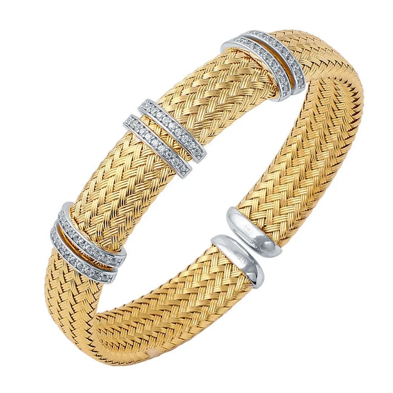 Exclusive Jewelry Sale – Sparkle For Less CZ Gold Plated Silver 12mm Mesh Cuff Bangle Exclusive Jewelry Sale – Sparkle For Less CZ Gold Plated Silver 12mm Mesh Cuff Bangle