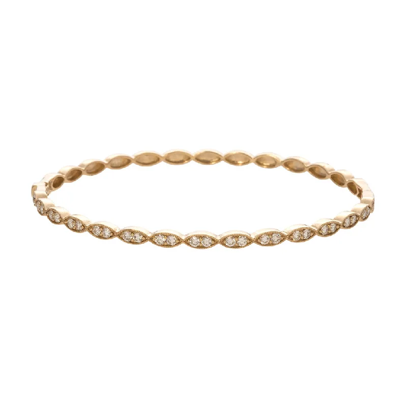 Elevate Your Outfit With Discounted Statement Jewelry Diamond 14K Yellow Gold Milgrain Marquise Bangle Elevate Your Outfit With Discounted Statement Jewelry Diamond 14K Yellow Gold Milgrain Marquise Bangle
