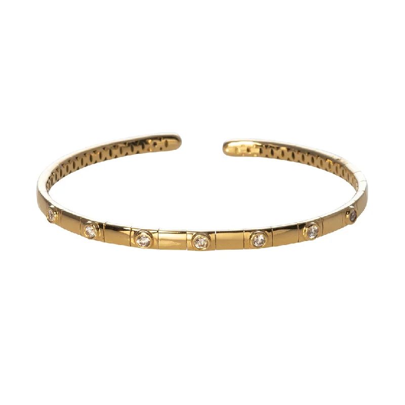 Final Call For Exquisite Jewelry At Reduced Rates Diamond 18K Yellow Gold Flexible Cuff Bangle Final Call For Exquisite Jewelry At Reduced Rates Diamond 18K Yellow Gold Flexible Cuff Bangle