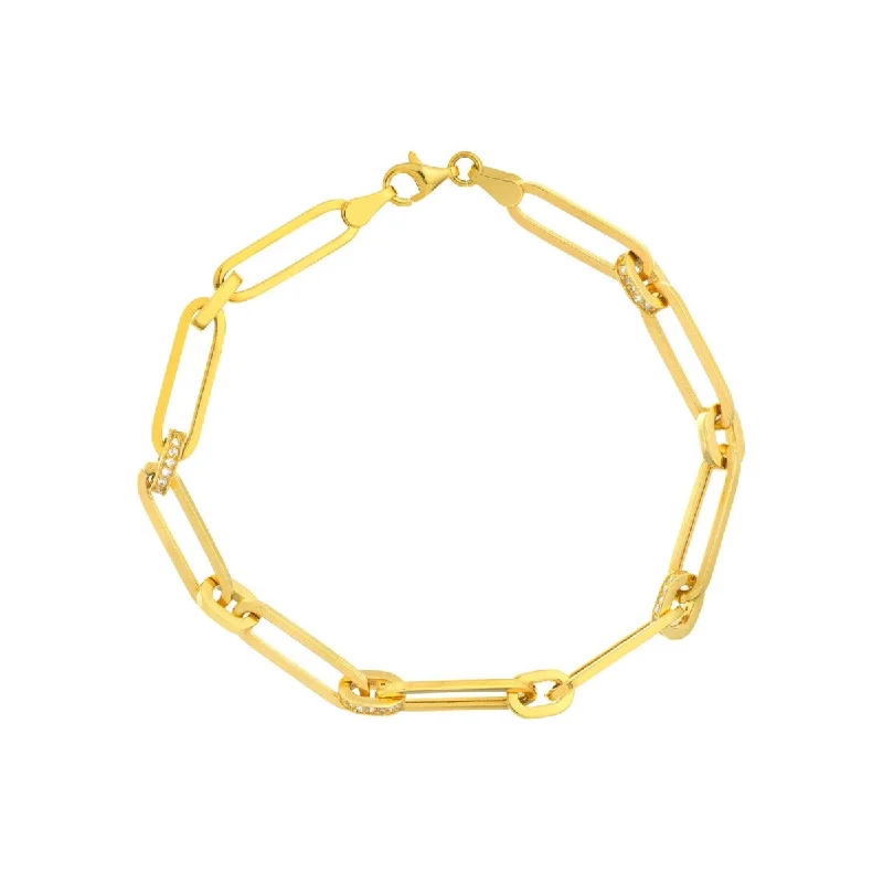 Huge Markdowns On Premium Jewelry Styles Diamond Accent 14K Yellow Gold Paperclip Chain Bracelet Huge Markdowns On Premium Jewelry Styles Diamond Accent 14K Yellow Gold Paperclip Chain Bracelet