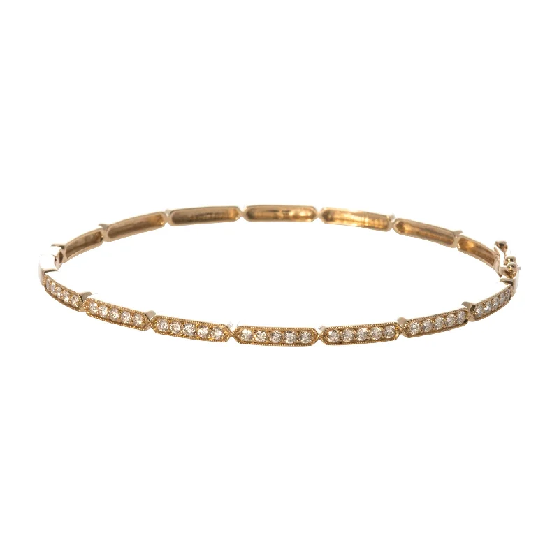 Unmissable Deals On Handmade Jewelry Collections .70ctw Diamond Pavé Milgrain 14K Yellow Gold Bangle Unmissable Deals On Handmade Jewelry Collections .70ctw Diamond Pavé Milgrain 14K Yellow Gold Bangle