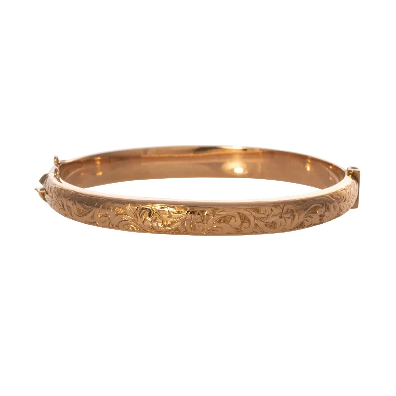 Get The Sparkle You Love At Prices You Adore Edwardian Engraved 9K Gold Bangle