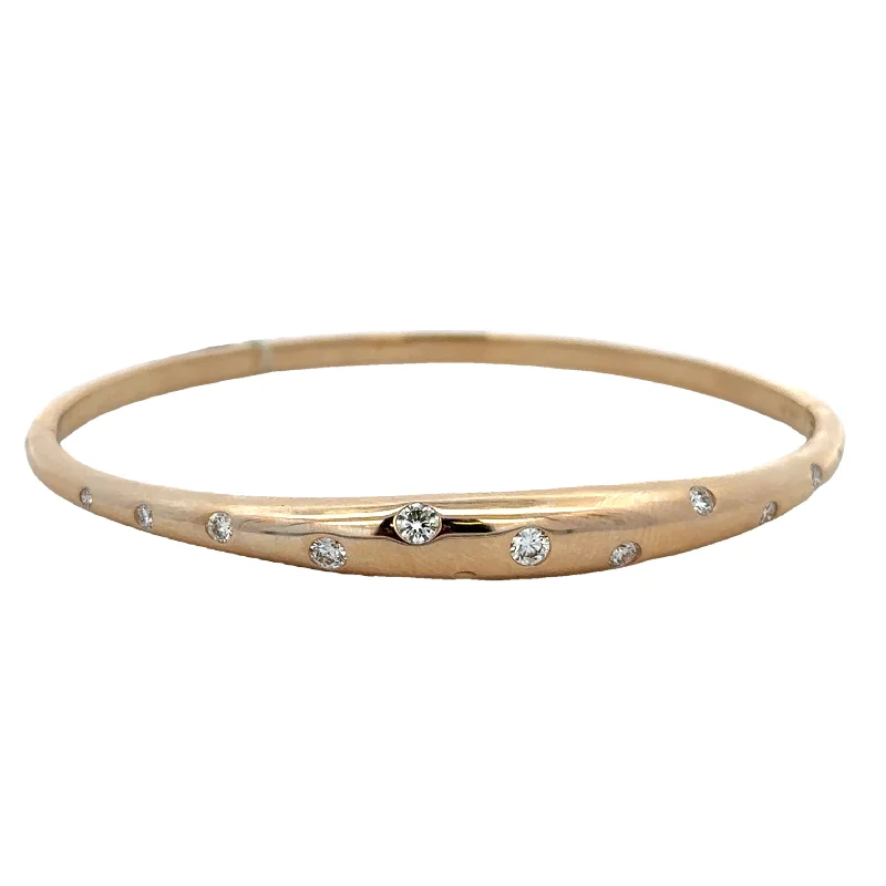 Waterproof Stainless Steel Jewelry For Lasting Beauty Flush Set Diamond Bangle Bracelet in Yellow Gold Waterproof Stainless Steel Jewelry For Lasting Beauty Flush Set Diamond Bangle Bracelet in Yellow Gold