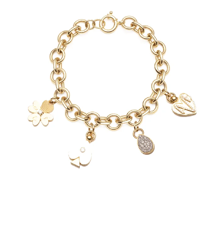 Modern Statement Jewelry For Bold Styling Four Suits - Four Elements : Midsize Mixed Link Bracelet Modern Statement Jewelry For Bold Styling Four Suits - Four Elements : Midsize Mixed Link Bracelet