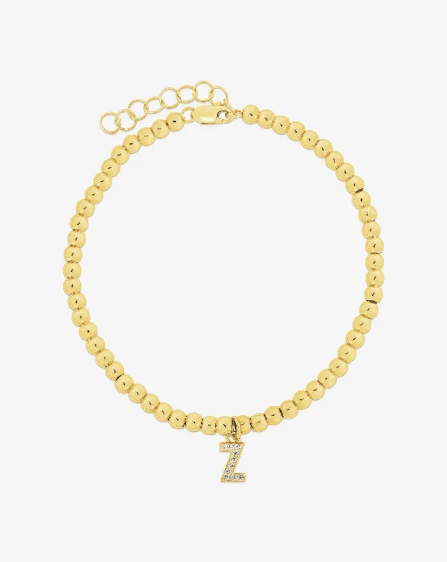 Flash Sale On Stunning Jewelry – Don't Miss Out Gold Bead + Pavé Initial Bracelet