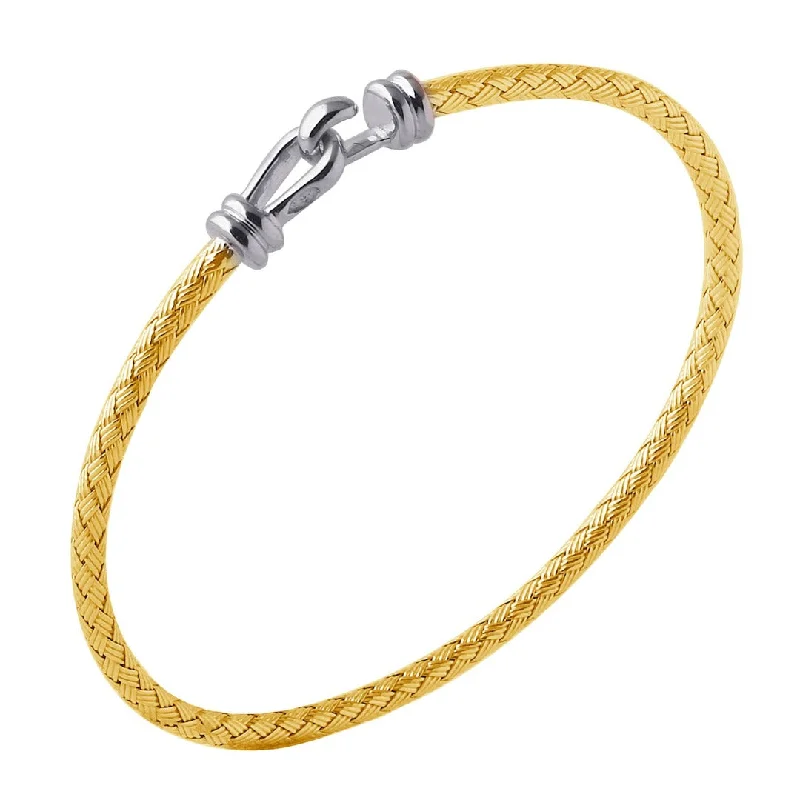 Discounted Luxury Jewelry – Shine Without The Splurge Gold Plated Silver 3mm Mesh Bangle Discounted Luxury Jewelry – Shine Without The Splurge Gold Plated Silver 3mm Mesh Bangle