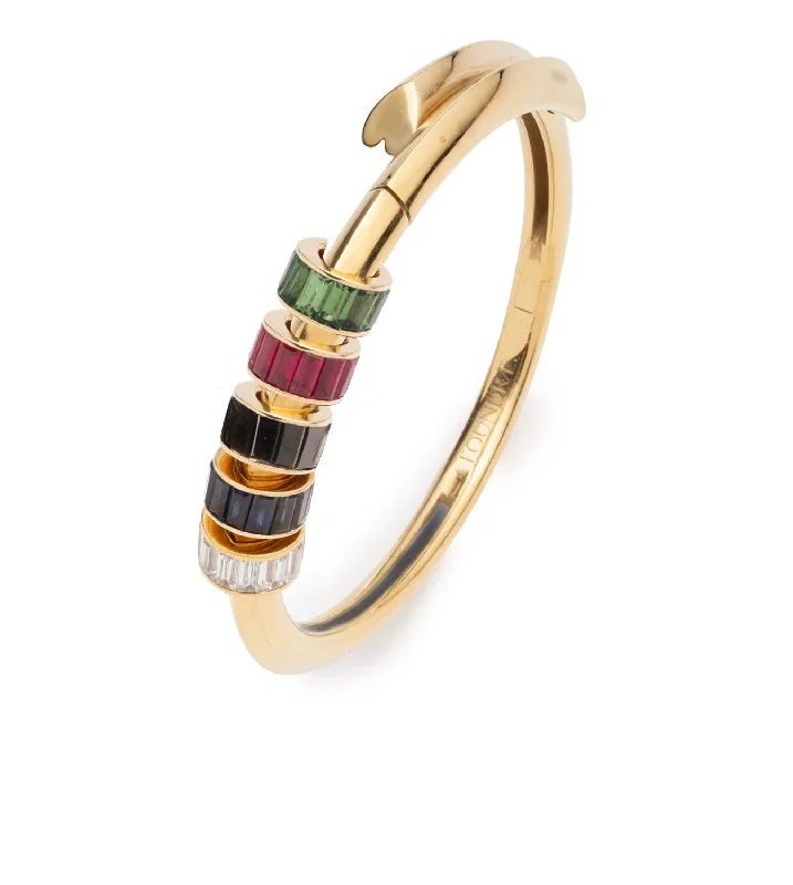 Modern Jewelry At Exclusive Discounts – Shop Today Multi Baguette Gemstone : Heart Beat Strong Heart Bangle Modern Jewelry At Exclusive Discounts – Shop Today Multi Baguette Gemstone : Heart Beat Strong Heart Bangle
