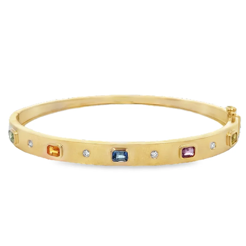 Best-Selling Jewelry Now Available At Special Deals Multicolored Sapphire Bangle Bracelet in Yellow Gold Best-Selling Jewelry Now Available At Special Deals Multicolored Sapphire Bangle Bracelet in Yellow Gold