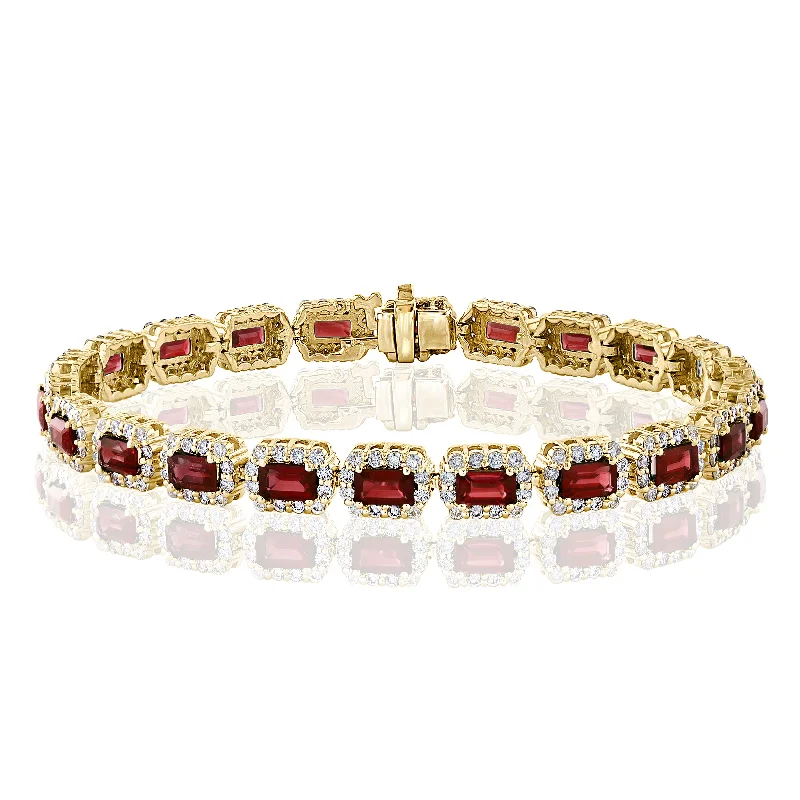 Get The Best Deals On Timeless Jewelry Pieces Ruby and Diamond Bracelet in Yellow Gold Get The Best Deals On Timeless Jewelry Pieces Ruby and Diamond Bracelet in Yellow Gold