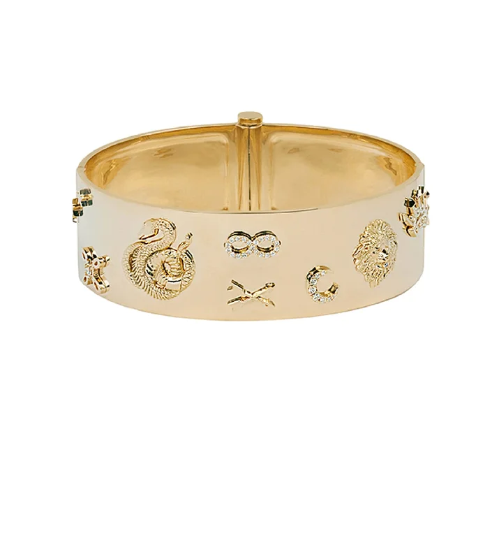 Jewelry Clearance Event – Stock Up Before It's Over Symbols Wide Triptych Bangle