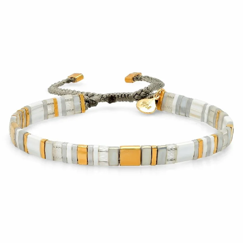 Shop Jewelry That Shines Without The High Price TAI Block Party Bracelet in Grey/White Shop Jewelry That Shines Without The High Price TAI Block Party Bracelet in Grey/White