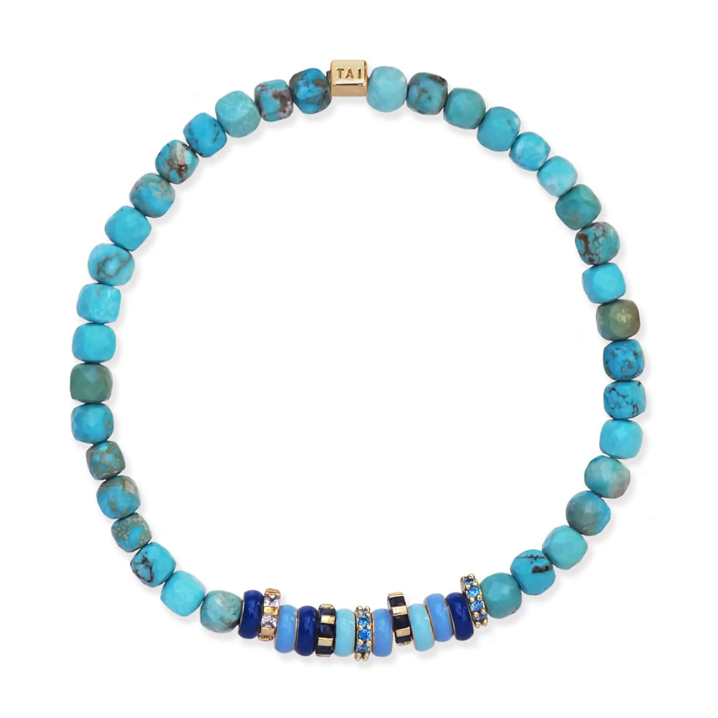Handcrafted Jewelry Sale – Unique Designs At Low Prices TAI Semi-Precious Stretch Bracelet with Colored and CZ Rondelles - Turquoise Handcrafted Jewelry Sale – Unique Designs At Low Prices TAI Semi-Precious Stretch Bracelet with Colored and CZ Rondelles - Turquoise