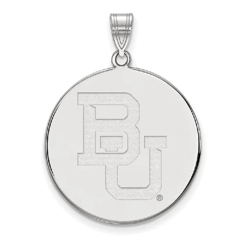 Luxury Handcrafted Jewelry For Elegant Looks 10k White Gold Baylor U XL "BU' Disc Pendant Luxury Handcrafted Jewelry For Elegant Looks 10k White Gold Baylor U XL "BU' Disc Pendant