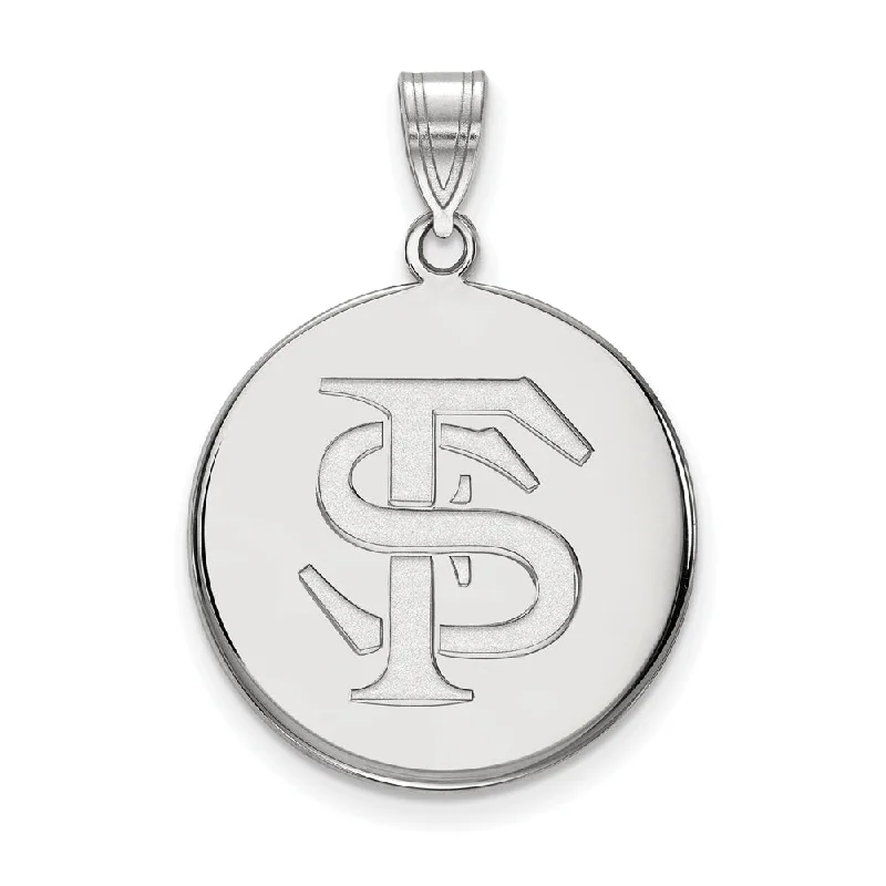 Exclusive Gemstone Jewelry Markdowns – Shop Now 10k White Gold Florida State Large 'FS' Disc Pendant Exclusive Gemstone Jewelry Markdowns – Shop Now 10k White Gold Florida State Large 'FS' Disc Pendant