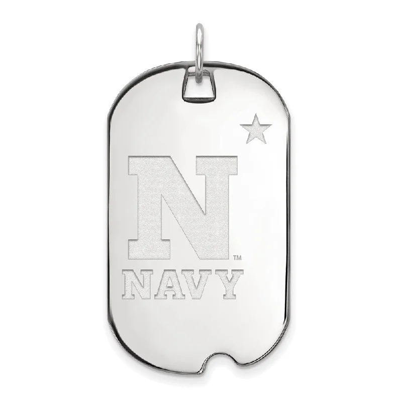 Sparkle For Less – Shop Our Limited-Time Jewelry Deals 10k White Gold U.S. Naval Academy Large 'N' with Star Dog Tag Pendant Sparkle For Less – Shop Our Limited-Time Jewelry Deals 10k White Gold U.S. Naval Academy Large 'N' with Star Dog Tag Pendant