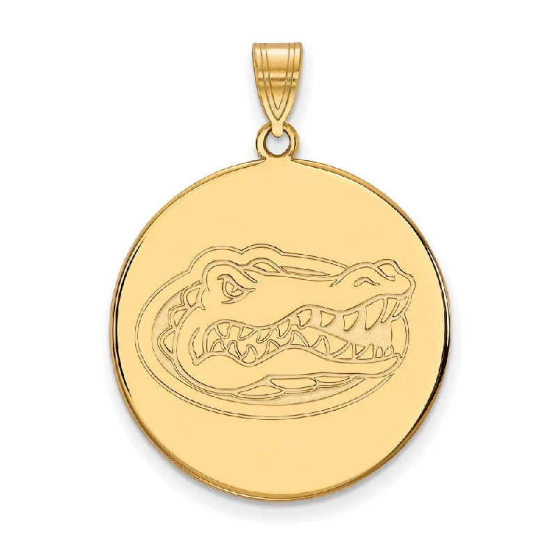 Customized Silver Jewelry For Unique Style 10k Yellow Gold U of Florida XL Disc Mascot Pendant Customized Silver Jewelry For Unique Style 10k Yellow Gold U of Florida XL Disc Mascot Pendant