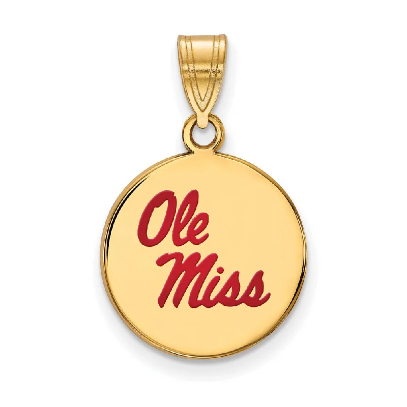 Trending Jewelry Now Available At Exclusive Prices 14k Gold Plate Silver U of Mississippi Medium Enamel Disc Pendant Trending Jewelry Now Available At Exclusive Prices 14k Gold Plate Silver U of Mississippi Medium Enamel Disc Pendant