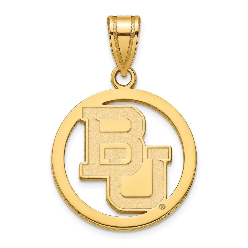 Unmissable Jewelry Clearance – Final Reductions 14k Gold Plated Silver Baylor U SM 'BU' Circle Pendant Unmissable Jewelry Clearance – Final Reductions 14k Gold Plated Silver Baylor U SM 'BU' Circle Pendant