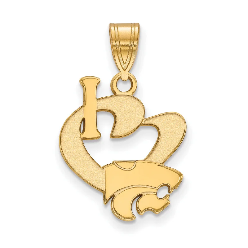High-End Sparkle, Low-End Prices – Jewelry Sale Live 14k Gold Plated Silver Kansas State Large I Love Logo Pendant High-End Sparkle, Low-End Prices – Jewelry Sale Live 14k Gold Plated Silver Kansas State Large I Love Logo Pendant
