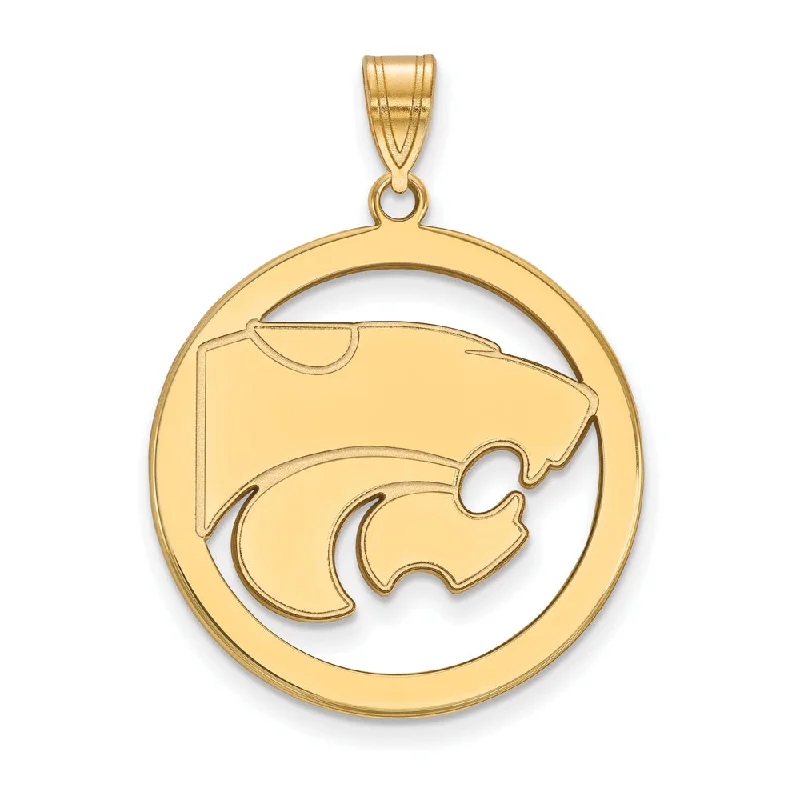 Your Dream Jewelry At Dream Prices 14k Gold Plated Silver Kansas State XL Circle Pendant Your Dream Jewelry At Dream Prices 14k Gold Plated Silver Kansas State XL Circle Pendant