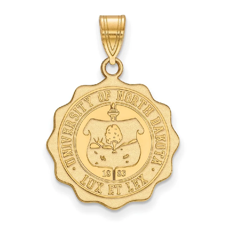 Exclusive Gemstone Jewelry At Special Prices 14k Gold Plated Silver North Dakota Large Crest Pendant Exclusive Gemstone Jewelry At Special Prices 14k Gold Plated Silver North Dakota Large Crest Pendant