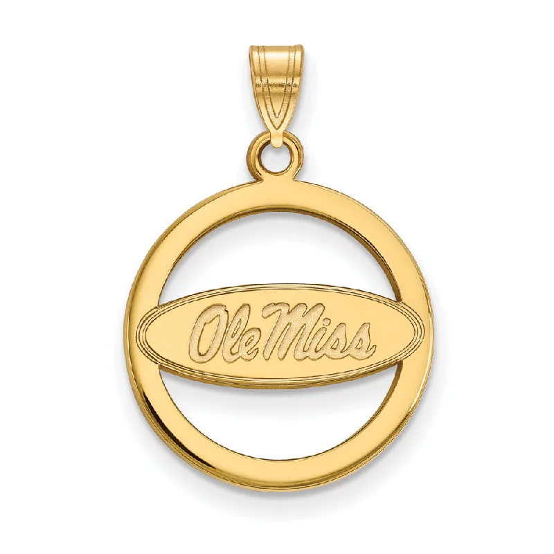 Shop Handcrafted Jewelry At Special Promotional Rates 14k Gold Plated Silver U. of Mississippi Small Circle Pendant Shop Handcrafted Jewelry At Special Promotional Rates 14k Gold Plated Silver U. of Mississippi Small Circle Pendant