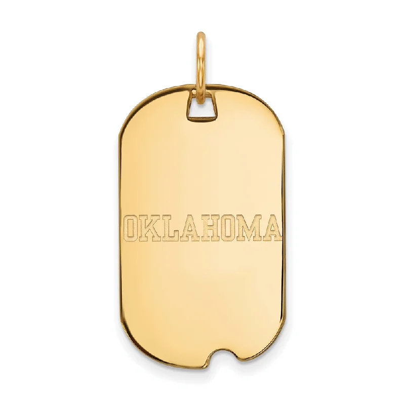 Shop Jewelry That Shines Without The High Price 14k Gold Plated Silver U. of Oklahoma Dog Tag Pendant Shop Jewelry That Shines Without The High Price 14k Gold Plated Silver U. of Oklahoma Dog Tag Pendant
