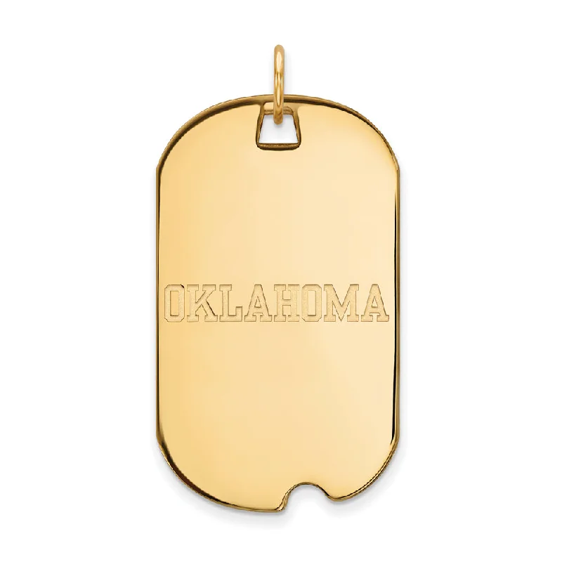 Limited-Time Offer On Elegant Jewelry Pieces 14k Gold Plated Silver U. of Oklahoma Large Dog Tag Pendant Limited-Time Offer On Elegant Jewelry Pieces 14k Gold Plated Silver U. of Oklahoma Large Dog Tag Pendant