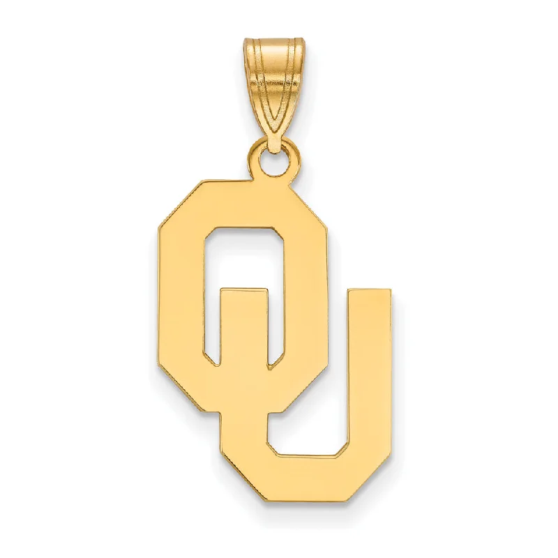 Make Your Outfit Shine With Discounted Jewelry 14k Gold Plated Silver U. of Oklahoma Large Pendant Make Your Outfit Shine With Discounted Jewelry 14k Gold Plated Silver U. of Oklahoma Large Pendant
