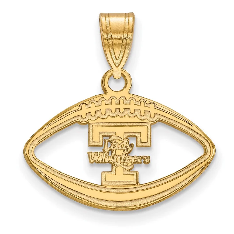 Bestselling Jewelry At Special Promotional Rates 14k Gold Plated Silver U. of Tennessee 'T' Logo Football Pendant Bestselling Jewelry At Special Promotional Rates 14k Gold Plated Silver U. of Tennessee 'T' Logo Football Pendant