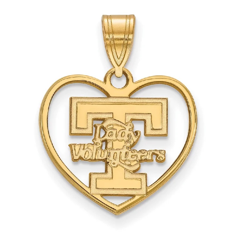 Don't Miss Our Biggest Jewelry Sale Of The Season 14k Gold Plated Silver U. of Tennessee 'T' Logo Heart Pendant Don't Miss Our Biggest Jewelry Sale Of The Season 14k Gold Plated Silver U. of Tennessee 'T' Logo Heart Pendant