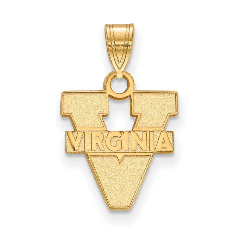 Personalized Jewelry At Special Discount Rates 14k Gold Plated Silver U. of Virginia Small 'V' Logo Pendant