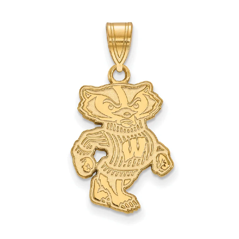 Elevate Your Outfit With Discounted Statement Jewelry 14k Gold Plated Silver U. of Wisconsin Large Badgers Pendant Elevate Your Outfit With Discounted Statement Jewelry 14k Gold Plated Silver U. of Wisconsin Large Badgers Pendant